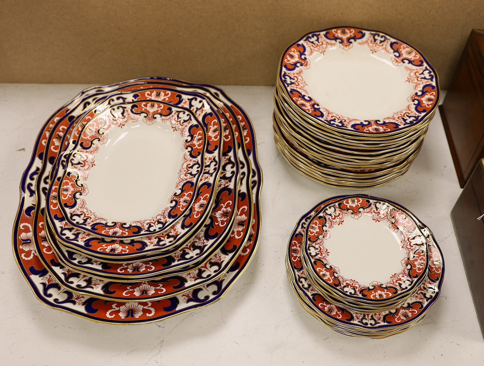 A Royal Crown Derby Imari pattern 3973 part dinner service